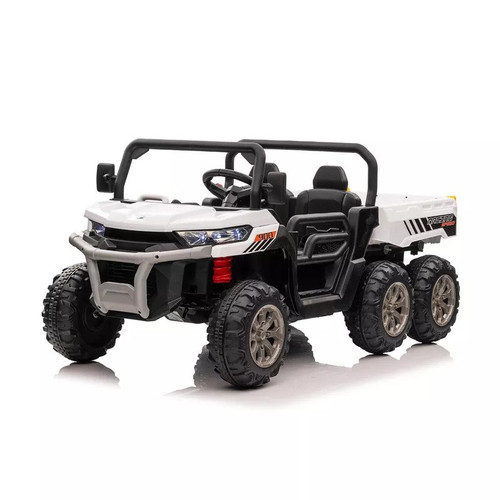 Childs 24v White 2-Seater 6 Wheel Ride-in Tractor with Electric Tipper Childs 24v White 2-Seater 6 Wheel Ride-in Tractor with Electric Tipper