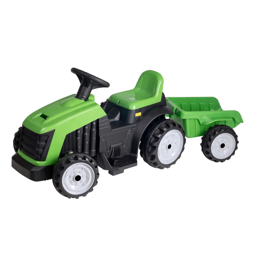 Kids 6v Green Colour Battery Powered Tractor & Trailer