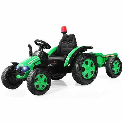 Kids 12v Sit On Battery Powered Turbo Tractor Trailer With Light Kids 12v Sit On Battery Powered Turbo Tractor Trailer With Light