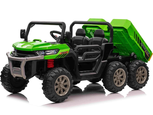 Kids JD Style 12v Sit-on 2 Seat 6 Wheel Tractor + Electric Tipper Kids JD Style 12v Sit-on 2 Seat 6 Wheel Tractor + Electric Tipper