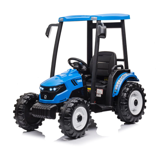 12v Kids Blue Sit-on Hi-Top Battery Operated Tractor & Remote 12v Kids Blue Sit-on Hi-Top Battery Operated Tractor & Remote