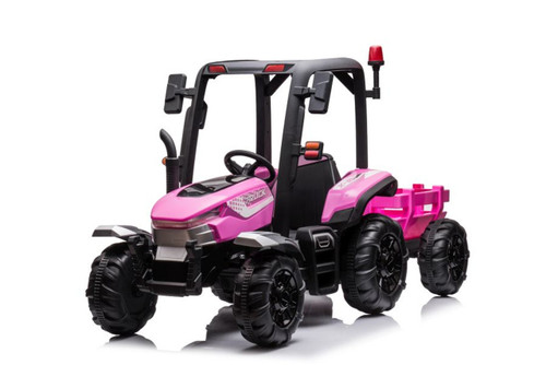 Girls Pink 24v High Spec Agri-Power Ride-on Tractor & Trailer Girls Pink 24v High Spec Agri-Power Ride-on Tractor & Trailer