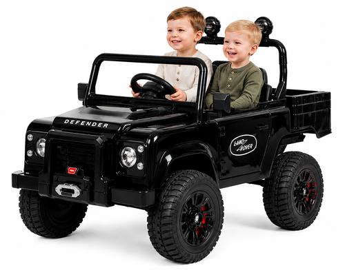 24v Official Black Land Rover Defender Kids Ride on & Remote