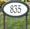 Whitehall Concord Oval Reflective Address Plaque Lawn Mount