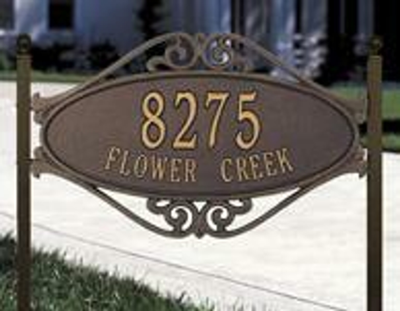 Whitehall Hackley Fretwork Lawn Address Plaque - Two Lines