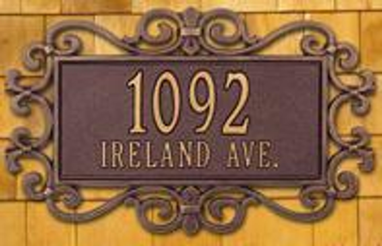 Whitehall Mears Fretwork Estate Wall Address Plaque - Two Lines