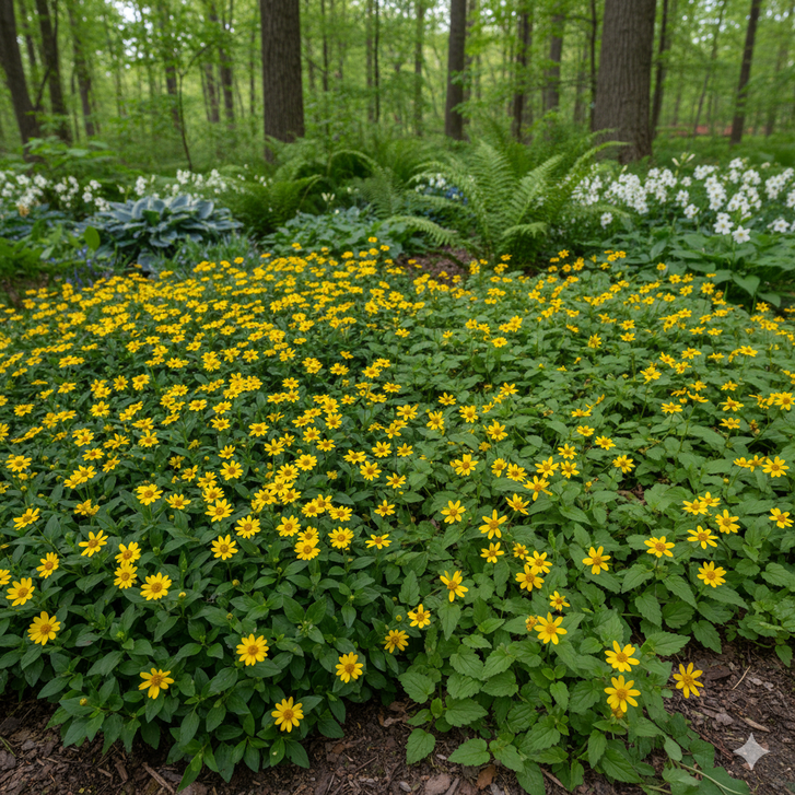 Chrysogonum virginianum 'Pierre' vs. Chrysogonum virginianum “Green and Gold”