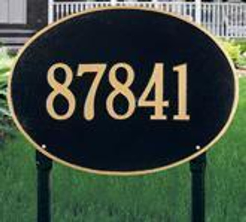 Whitehall Hawthorne Oval Estate Lawn Address Plaque - One Line