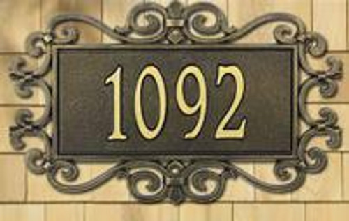 Whitehall Mears Fretwork Estate Wall Address Plaque - One Line