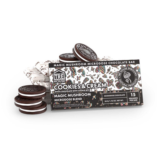 TRE House Magic Mushroom Chocolate Bar – Cookies & Cream  (15 Squares)