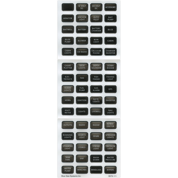 Blue Sea 8214 Black Small Format Label Kit - 60 Labels 8214 Blue Sea 8214 Black Small Format Label Kit - 60 Labels 8214