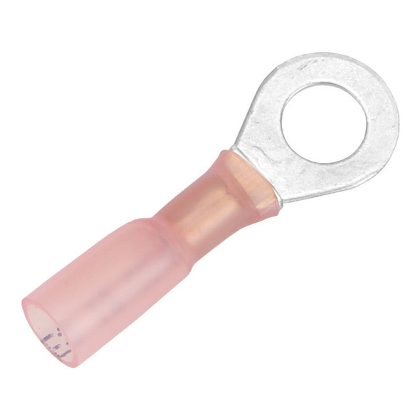 Pacer 22-18 AWG Heat Shrink Ring Terminal - 1/4" Stud Size - 100 Pack TE18-14R-100
