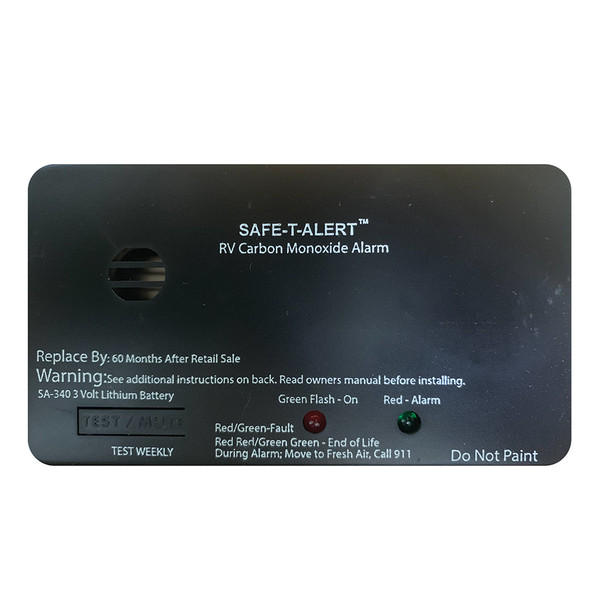 Safe-T-Alert SA-340 Black RV Battery Powered CO Detector - Rectangle SA-340-BL