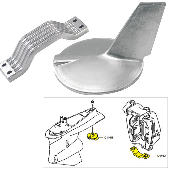 Tecnoseal Anode Kit w/Hardware - Yamaha 200-300HP Hi-Performance - Zinc 21106
