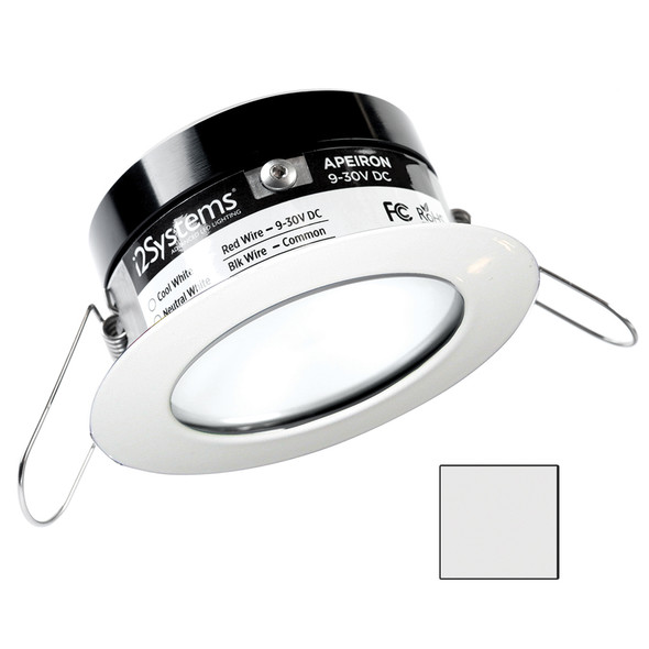 i2Systems Apeiron PRO A503 - 3W Spring Mount Light - Round - Cool White - White Finish A503-31AAG