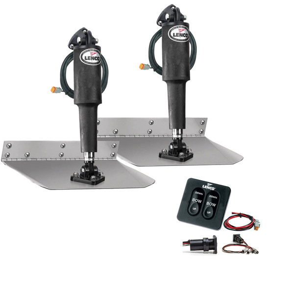 Lenco 9" x 9" Standard Trim Tab Kit w/Standard Tactile Switch Kit 12V TT9X9