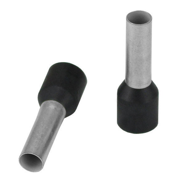 Pacer Black 10 AWG Wire Ferrule - 10mm Length - 25 Pack TFRL10-12MM-25