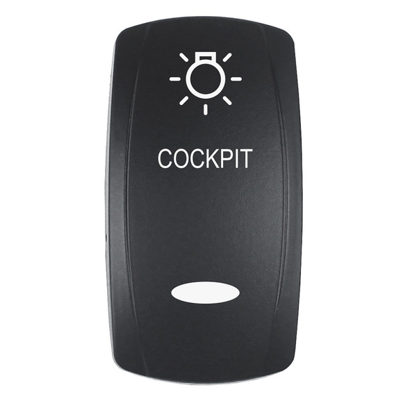Pacer Actuator - 'COCKPIT' f/V Series Contura Switches - Black - Laser Etched (Top/Bottom Light) EV2LE-CKPT