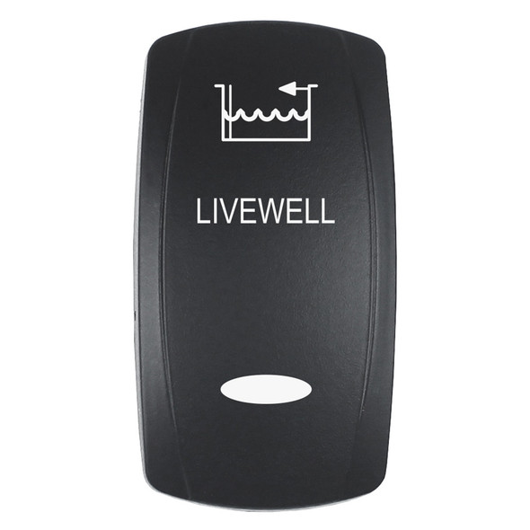 Pacer Actuator - 'LIVEWELL' f/V Series Contura Switches - Black - Laser Etched (Top/Bottom Light) EV2LE-LVWL