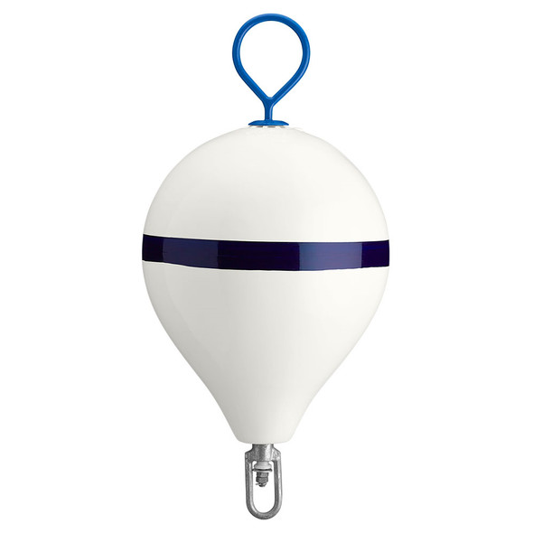 Polyform 17" CM Mooring Buoy w/Steel Iron - White Blue Stripe CM-3 WH-STR