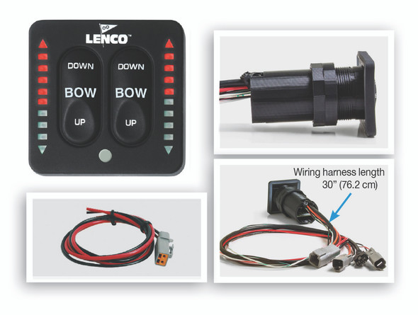Lenco LED Integrated Indicator Switch with Pigtail for Single Actuator Systems 15170-001