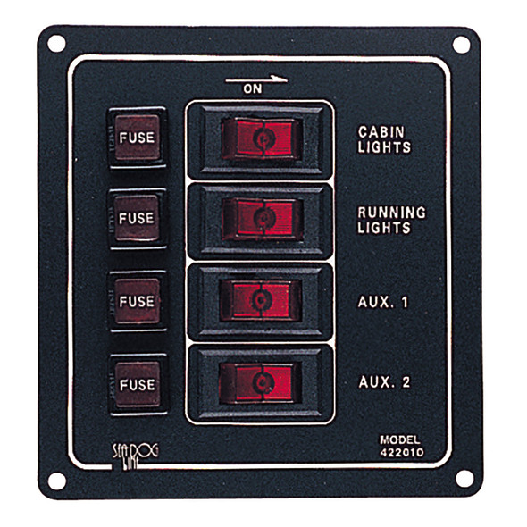 Sea-Dog Aluminum Switch Panel - Vertical - 4 Switch 422010-1