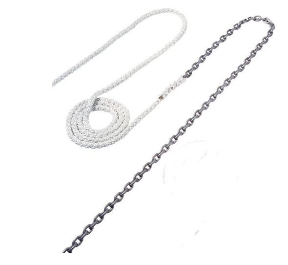 Maxwell 15' of 1/4" HT Chain Splice to 150' of 1/2" Nylon Brait Line RODE38