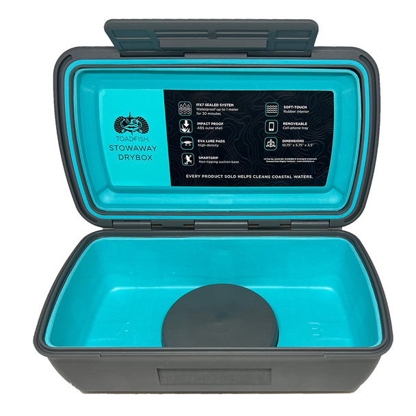 Toadfish Stowaway Dry Box w/Smart Grip &amp; Cell Phone Tray Insert 1139
