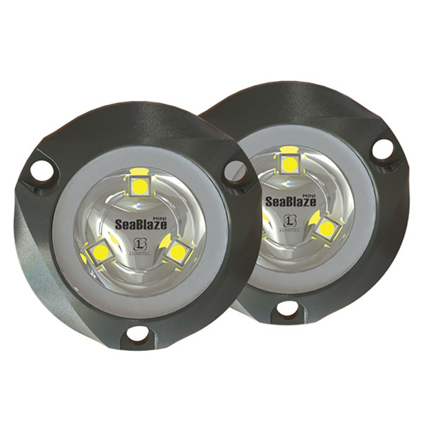 Lumitec SeaBlaze Mini - Underwater Light - Pair - Brushed Finish - Blue Non-Dimming 101246