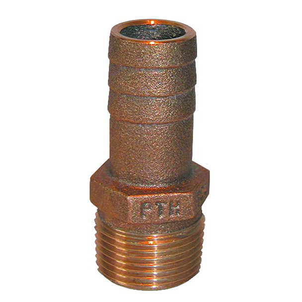 GROCO 3/4" NPT x 3/4" ID Bronze Pipe to Hose Straight Fitting PTH-750