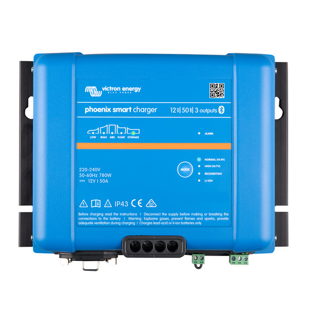 Victron Phoenix Smart IP43 Charger 12/50 (3) 120-240VAC Requires 5-15P Mains Cord PSC125053095