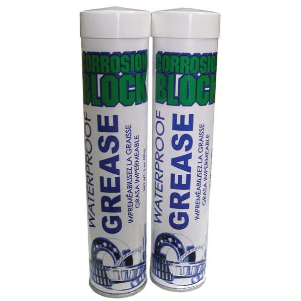 Corrosion Block High Performance Waterproof Grease - (2) 3oz Cartridges - Non-Hazmat, Non-Flammable &amp; Non-Toxic 25003