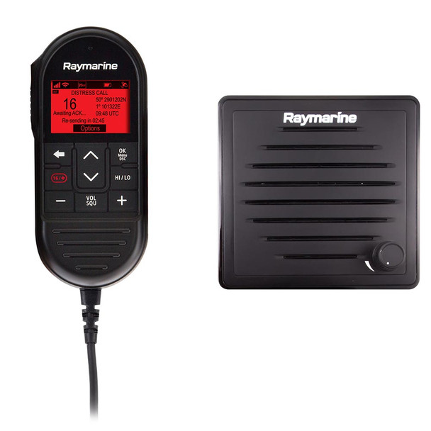 Raymarine Ray90 Wired Second Station Kit w/Passive Speaker, RayMic Wired Handset &amp; RayMic Extension Cable - 10M T70432