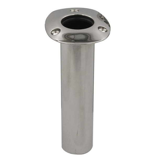 C.E. Smith 70 Series Standard Flush Mount Rod Holder - 0 Degree - Stainless Steel - Cast Bottom - Black Liner 536700C