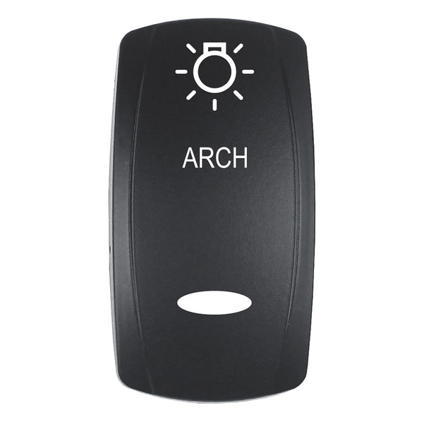 Pacer Actuator - 'ARCH' f/V Series Contura Switches - Black - Laser Etched (Top/Bottom Light) EV2LE-ARCH