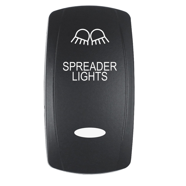 Pacer Actuator - 'SPREADER LIGHTS' f/V Series Contura Switches - Black - Laser Etched (Top/Bottom Light) EV2LE-SPDR