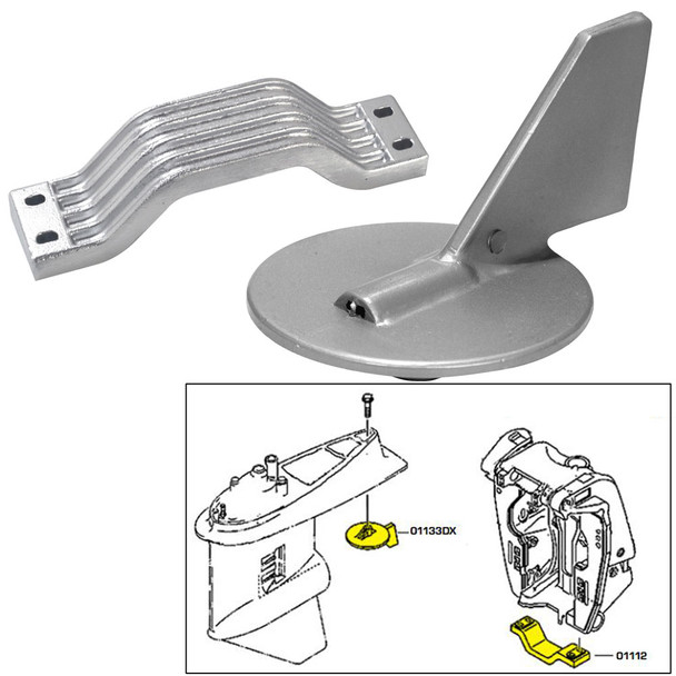 Tecnoseal Anode Kit - Yamaha 150-200HP - Aluminum 21101AL