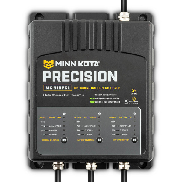 Minn Kota MK318PCL Precision Charger 3 Bank 6 Amps 1833181