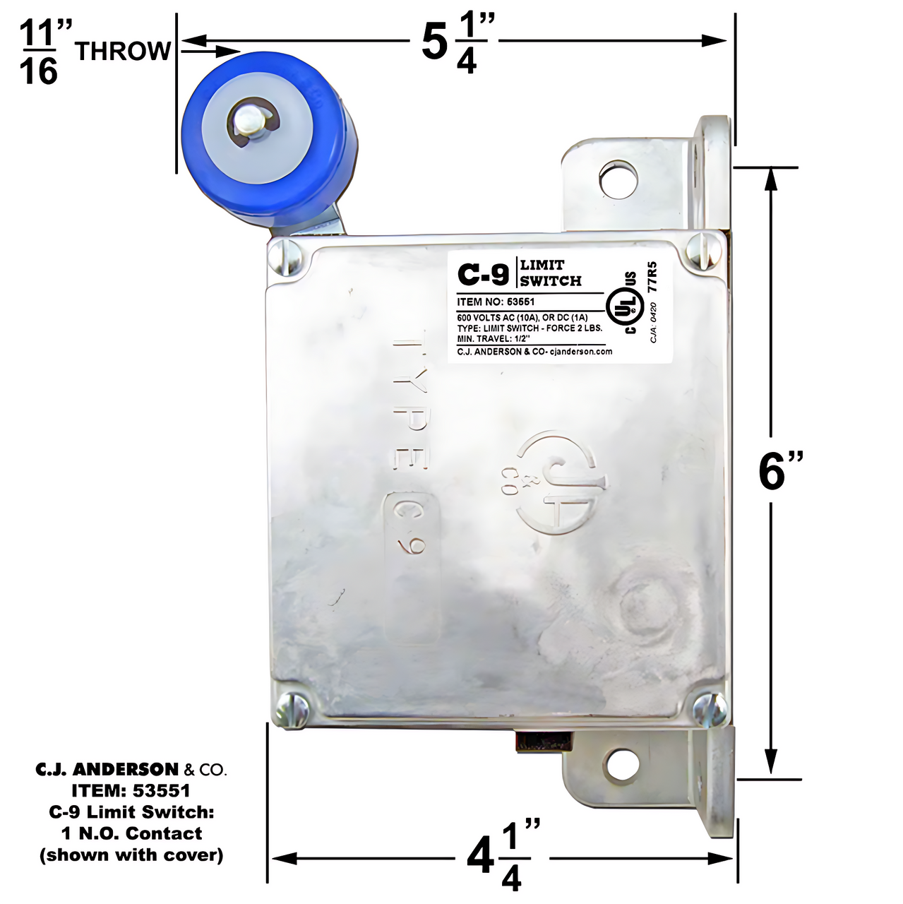 C-9 Limit Switch - 1 Normally Open Contact