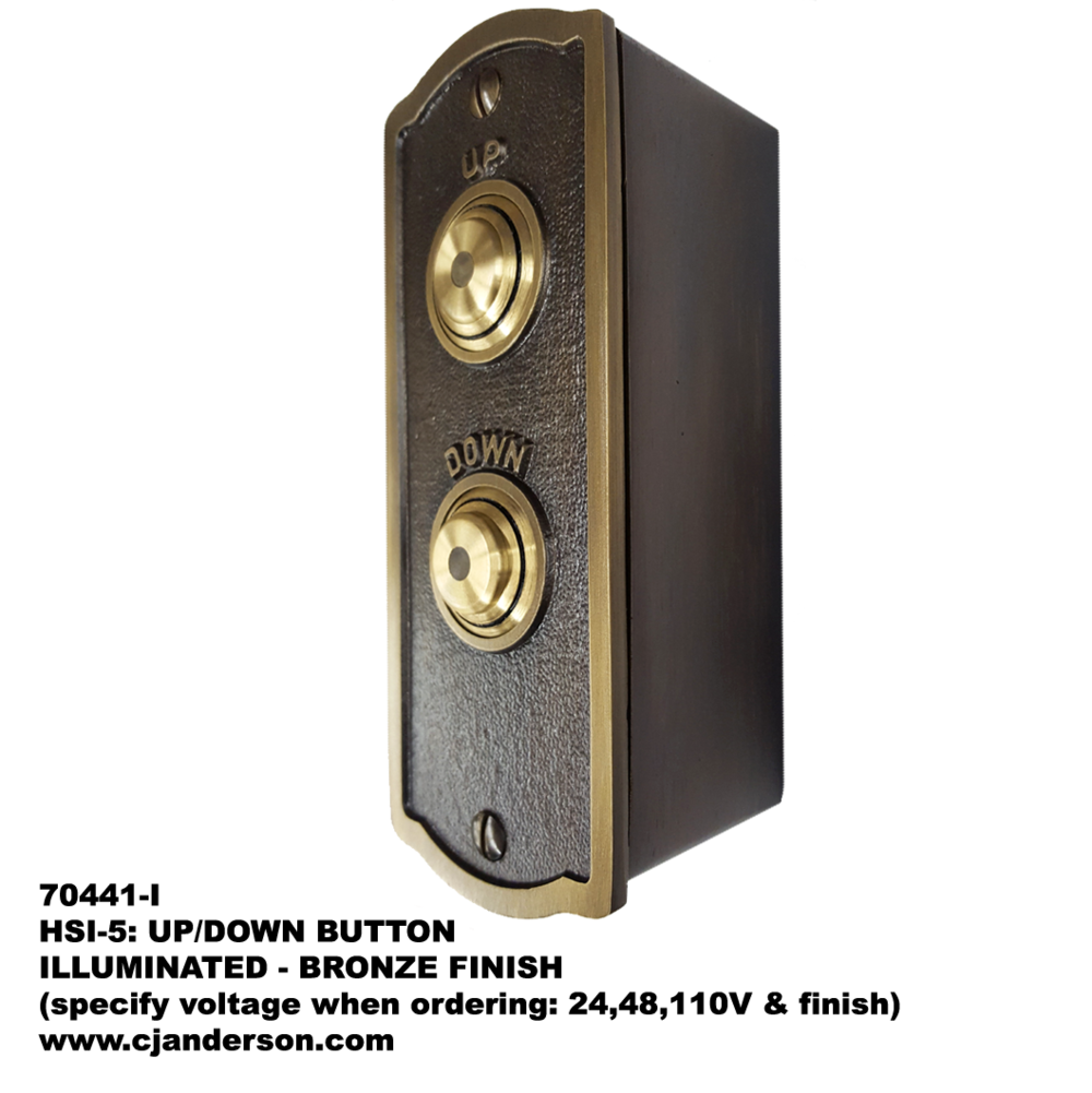 HSI-5 Style Surface Mount Classic Up-Down Buttons Hall Station ...