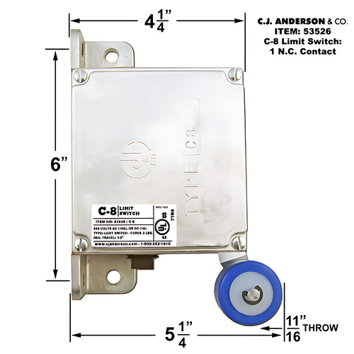 C-8 Limit Switch - 1 Normally Closed Contact