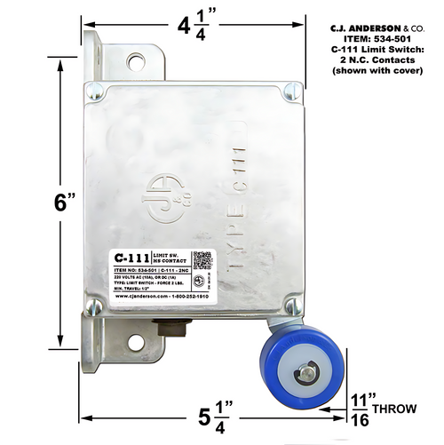 C-111 Limit Switch - 2 Normally Closed Contacts