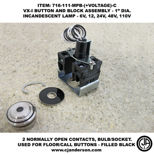 VX-I Button & Contact Block Assembly - Illuminated
