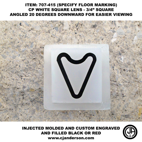 707-415 - CP White Rectangular Slanted Down Indicator Lens