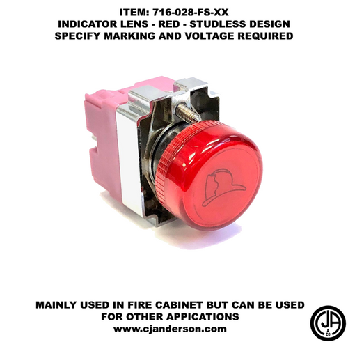 Round Pilot Light Indicator Assembly - NEMA 4-12-4X - Red