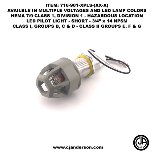 Hazardous Location LED Pilot Light Assembly - Short
