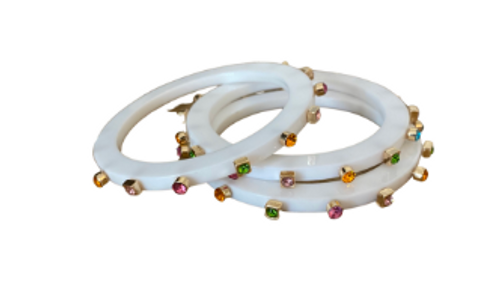 M- White Multicolor City Girl Bangles