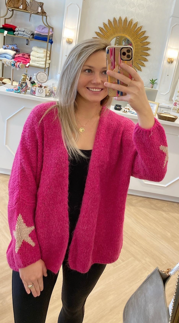 Pink with Gold Star Cardigan 