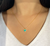 Mini Turquoise Heart Necklace With Crystals