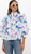 Macaw Ruffle Front Button Blouse